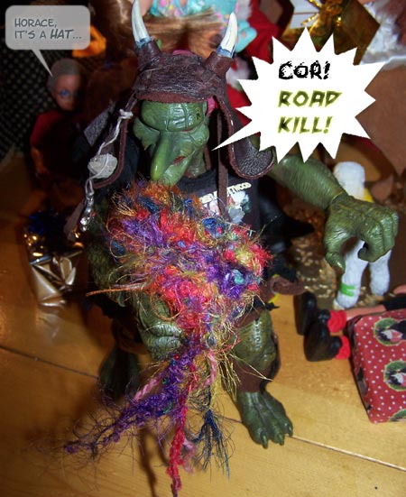 Nancy knitted it for him...