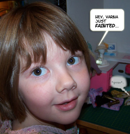 Emily is amused by Varna's histrionics...