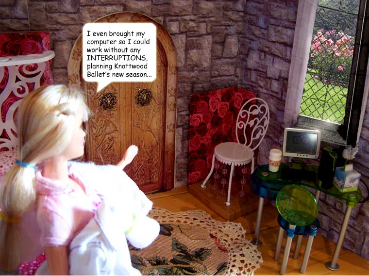 Pity she has to WORK...