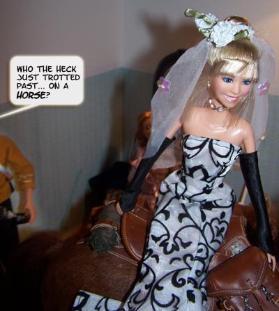 Someone thunders past on a HORSE..