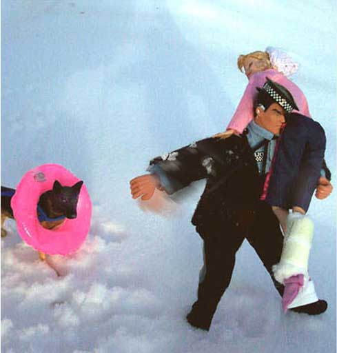 Don stomps off, carrying Cheryl...
