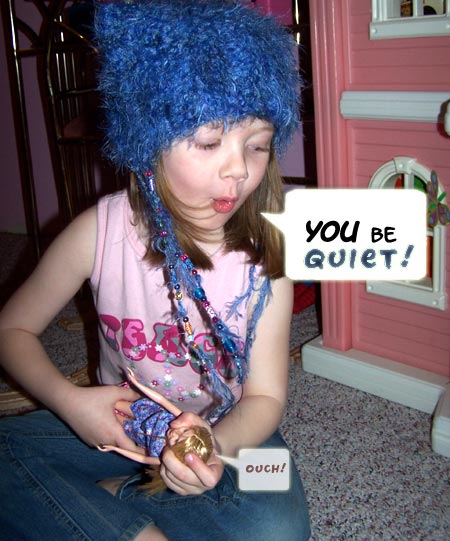 Who is she talking to?