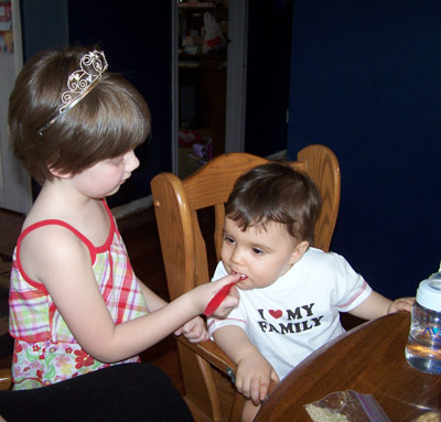 Leo's FIRST taste of ice cream!