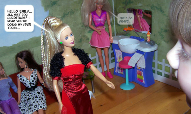 She seems totally relaxed with Emily...