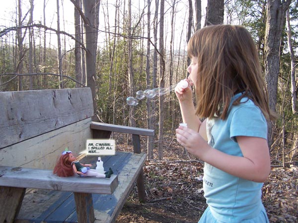 Don't give her your bubbles, Emily!