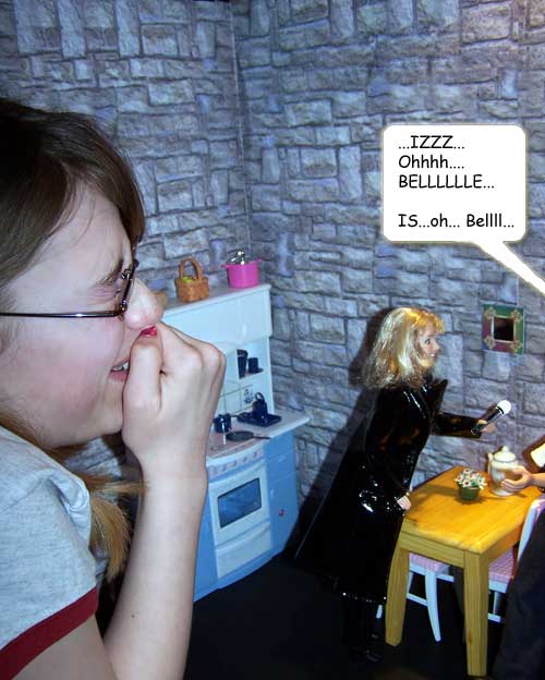 Katherine almost explodes into giggles!