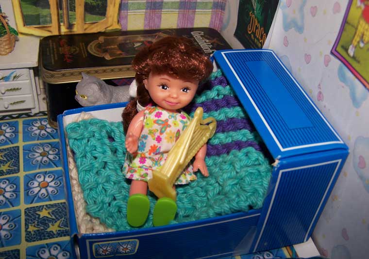 Holly LOVES her harp!