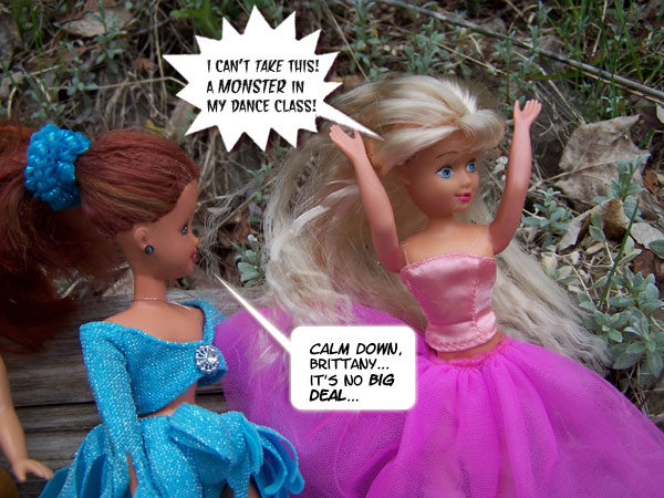 The lass seems UPSET...