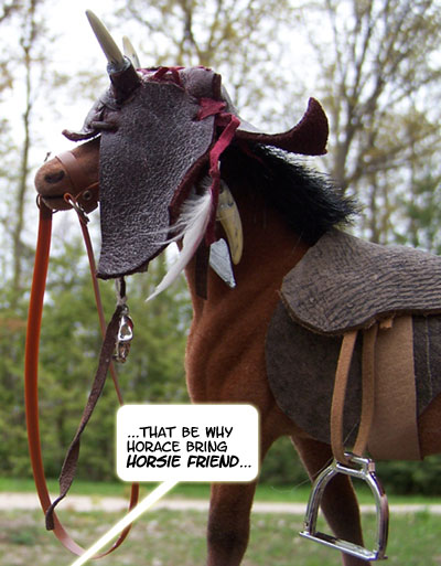 ...RIGHT onto his PONY'S HEAD!