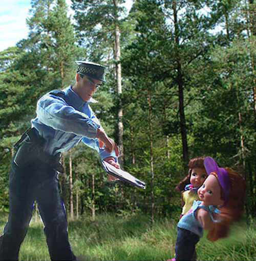 Officer Don gives her SUCH a scolding!