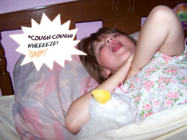 Emily improvises a COUGHING fit