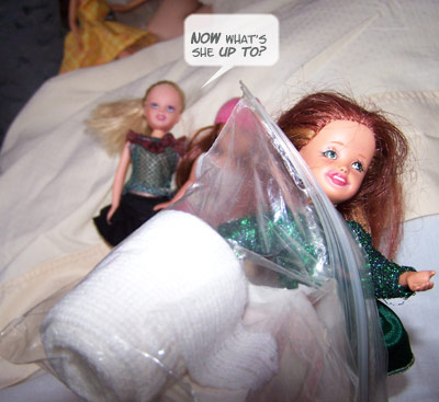 Isobel dashes away with the first aid kit...