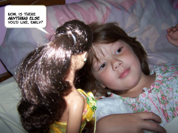 Nancy soon has Emily feeling better!