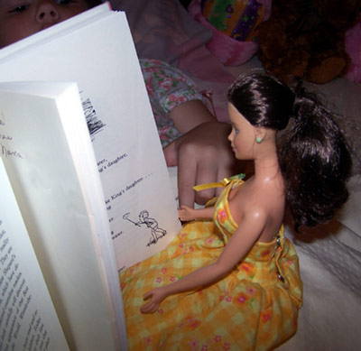 Nancy reads Emily her ENTIRE COLLECTION of books...