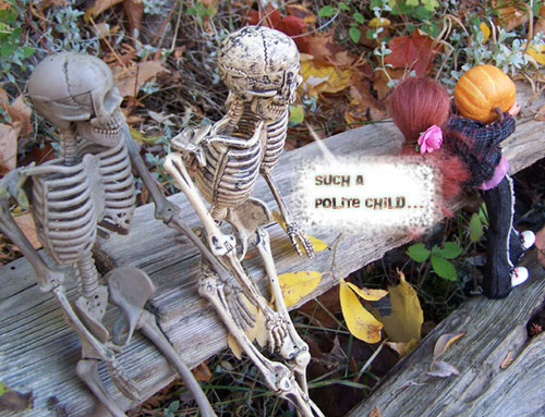 The skeletons ADORE her!!