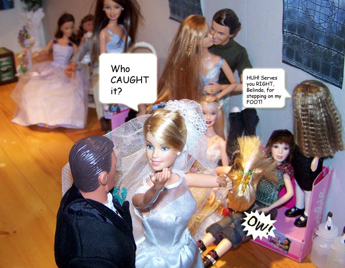 Belinda fell over the pew!