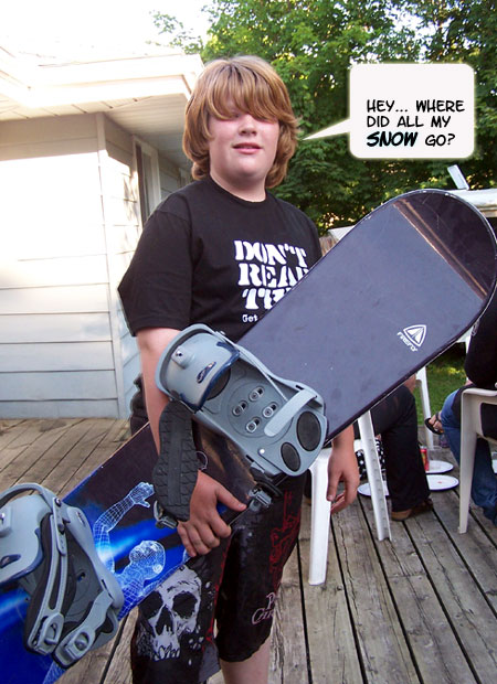 Michael also loves to snowboard...