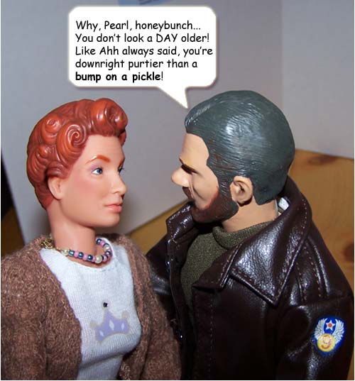 The General thinks she looks like a VISION OF LOVELINESS!