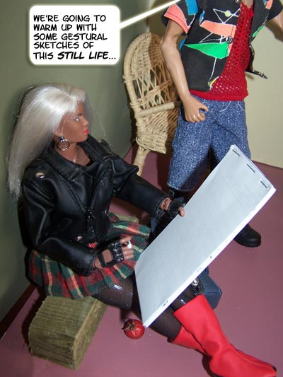 They start with a STILL LIFE that Peter has carefully set up...