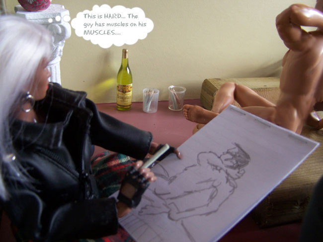 Opal is getting the HANG of life drawing...