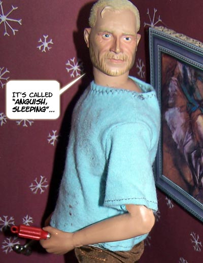 He seems TERRIBLY proud of his new sculpture...