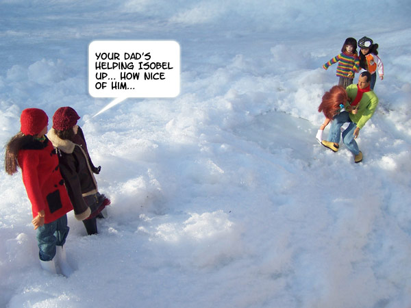 HE doesn't seem to be bothered by the snow!