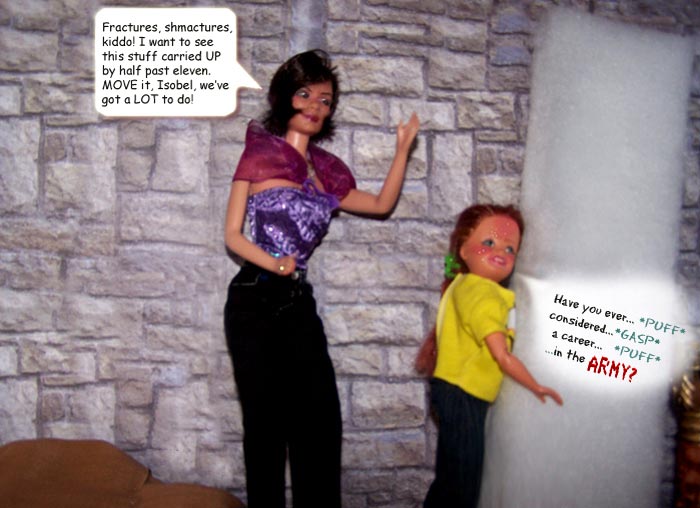 - And to think that Nancy and Dr. Megan BOTH told her about Isobel's recent injury!