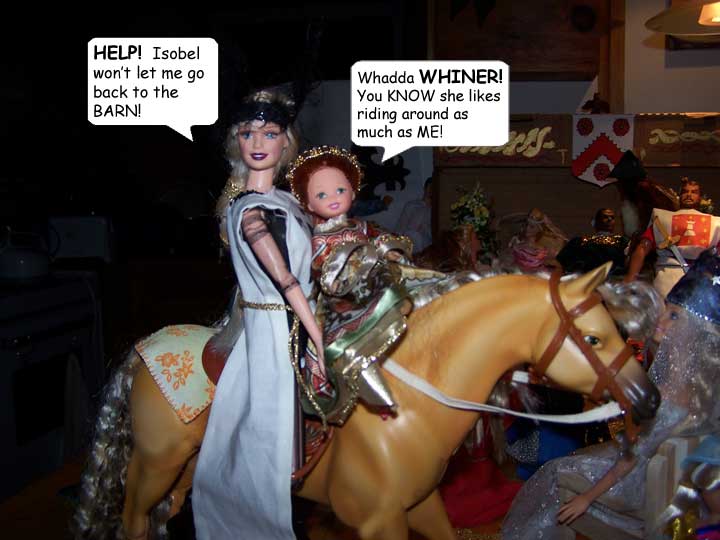 I think Isobel LIKES Bethany's new horse!