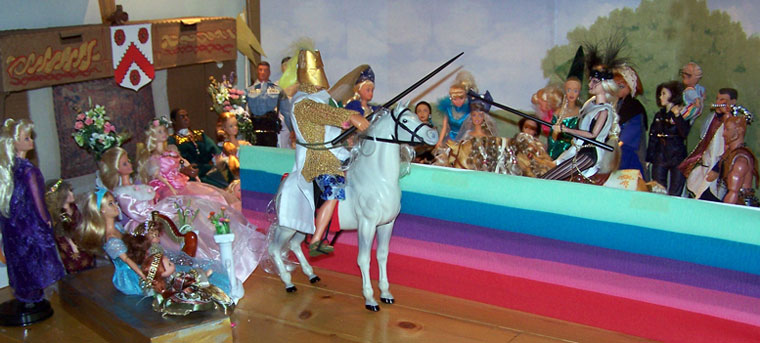A thrilling moment at the After Dinner Joust!