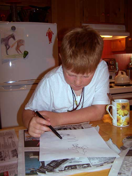 He is soon busy designing...