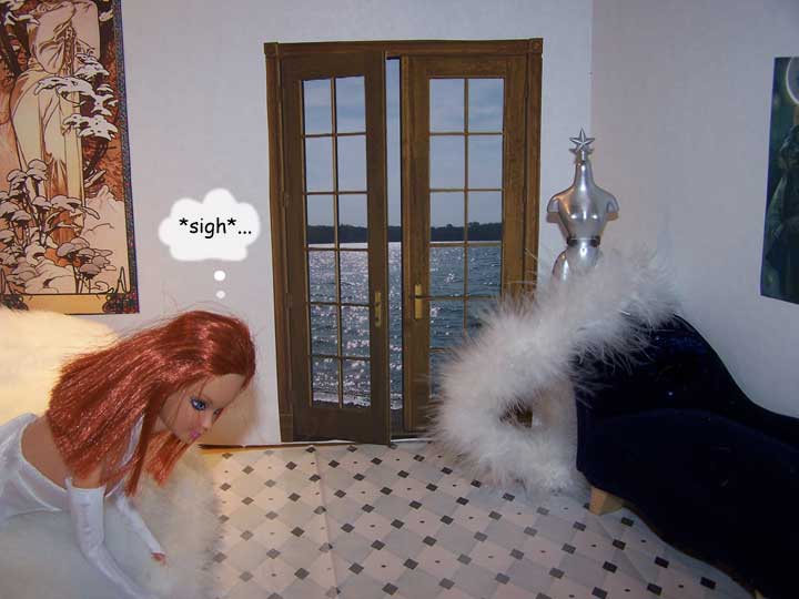 SOMETHING'S certainly on her mind...