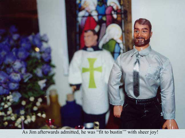 Buddy Jim can't believe how lovely Nancy looks!