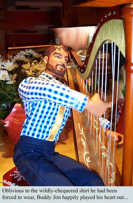 Buddy Jim didn't mind, as long as he could play his HARP!