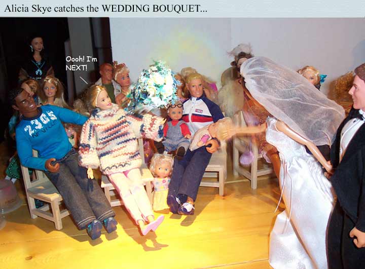 Alicia Skye catches the bouquet...