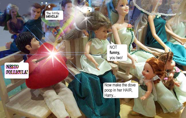 Now make the dove POOP on her HEAD, Harry...